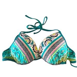 Green and Pink Bathing Suit Top